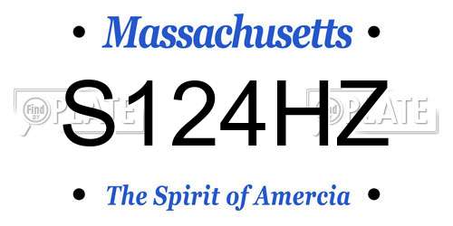 S124HZ Massachusetts License Plate