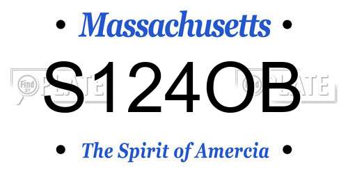 S124OB Massachusetts License Plate