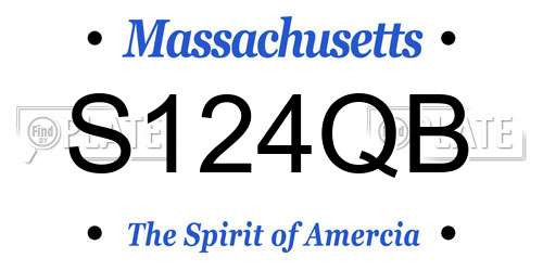 S124QB Massachusetts License Plate