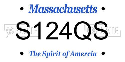 S124QS Massachusetts License Plate