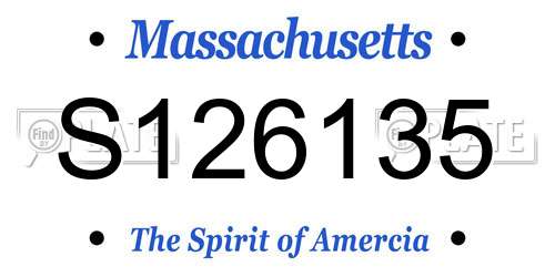 S126135 Massachusetts License Plate