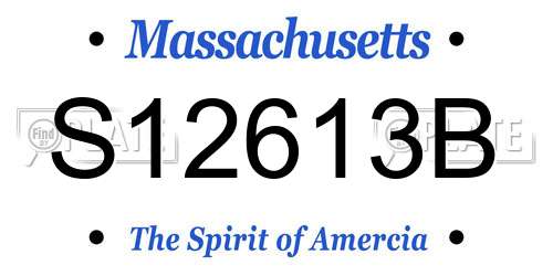 S12613B Massachusetts License Plate