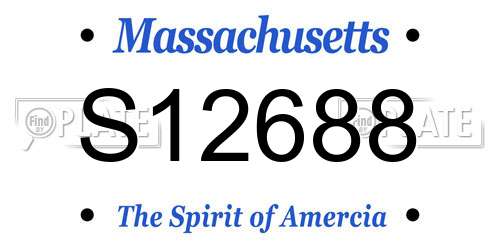 S12688 Massachusetts License Plate