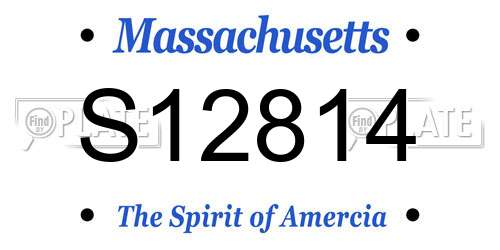 S12814 Massachusetts License Plate