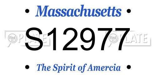 S12977 Massachusetts License Plate