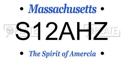 S12AHZ Massachusetts License Plate