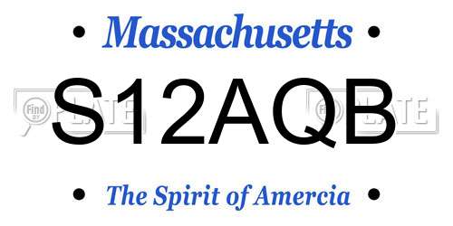 S12AQB Massachusetts License Plate