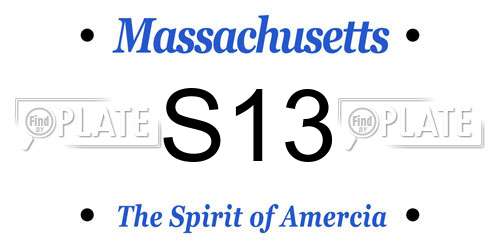 S13 Massachusetts License Plate