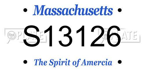S13126 Massachusetts License Plate