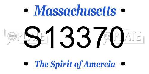 S13370 Massachusetts License Plate