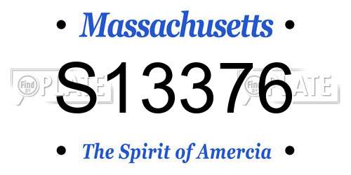 S13376 Massachusetts License Plate