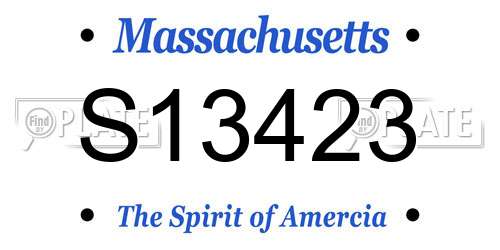S13423 Massachusetts License Plate