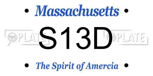 S13D Massachusetts License Plate