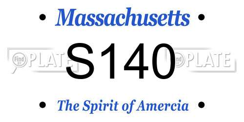 S140 Massachusetts License Plate