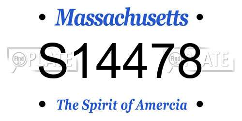 S14478 Massachusetts License Plate