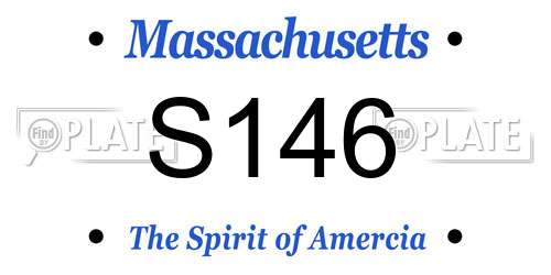 S146 Massachusetts License Plate