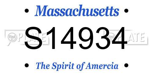 S14934 Massachusetts License Plate
