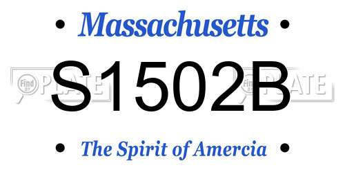 S1502B Massachusetts License Plate