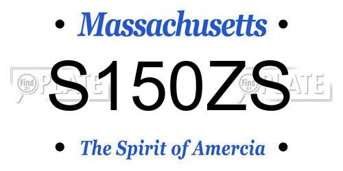 S150ZS Massachusetts License Plate