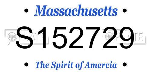 S152729 Massachusetts License Plate