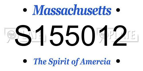 S155012 Massachusetts License Plate