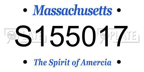 S155017 Massachusetts License Plate