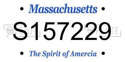 S157229 Massachusetts License Plate