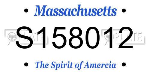 S158012 Massachusetts License Plate