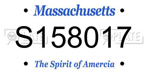 S158017 Massachusetts License Plate