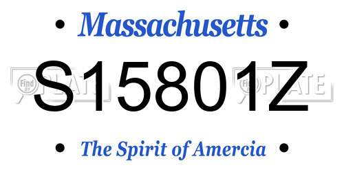 S15801Z Massachusetts License Plate