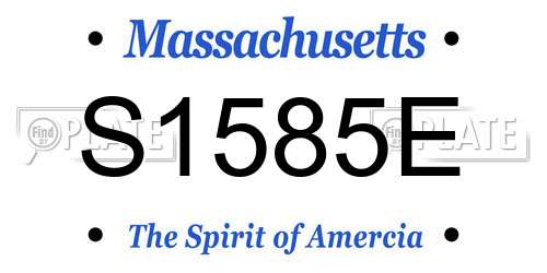 S1585E Massachusetts License Plate