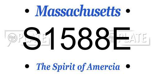 S1588E Massachusetts License Plate