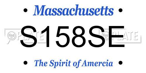 S158SE Massachusetts License Plate