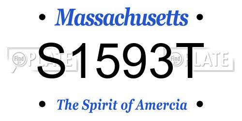 S1593T Massachusetts License Plate