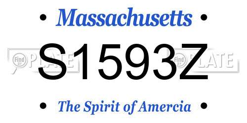 S1593Z Massachusetts License Plate