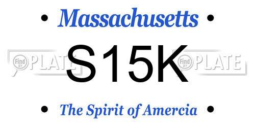 S15K Massachusetts License Plate