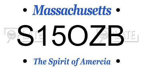 S15OZB Massachusetts License Plate