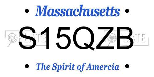 S15QZB Massachusetts License Plate