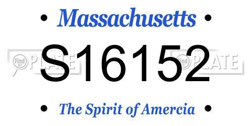 S16152 Massachusetts License Plate