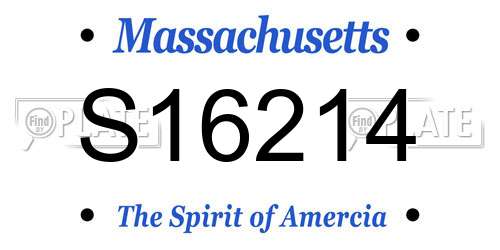 S16214 Massachusetts License Plate