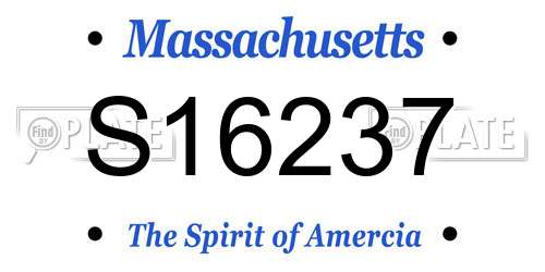 S16237 Massachusetts License Plate