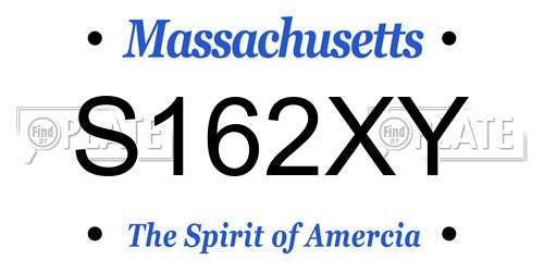 S162XY Massachusetts License Plate