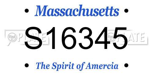 S16345 Massachusetts License Plate