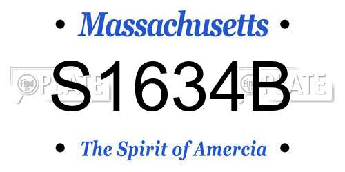 S1634B Massachusetts License Plate
