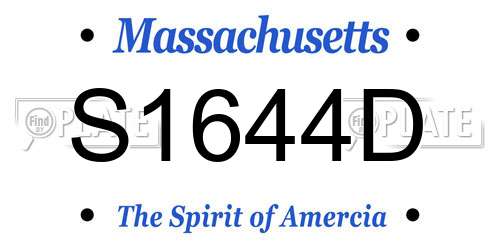S1644D Massachusetts License Plate