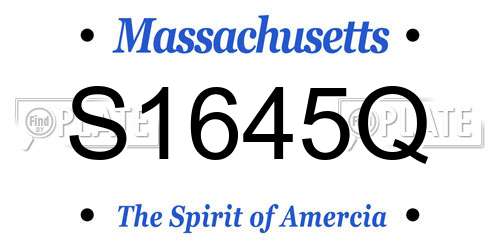 S1645Q Massachusetts License Plate