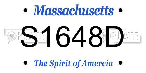 S1648D Massachusetts License Plate