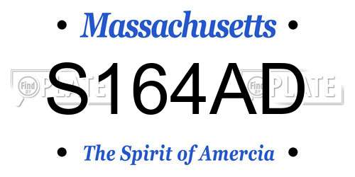 S164AD Massachusetts License Plate