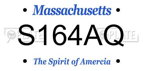 S164AQ Massachusetts License Plate