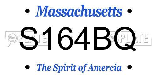 S164BQ Massachusetts License Plate